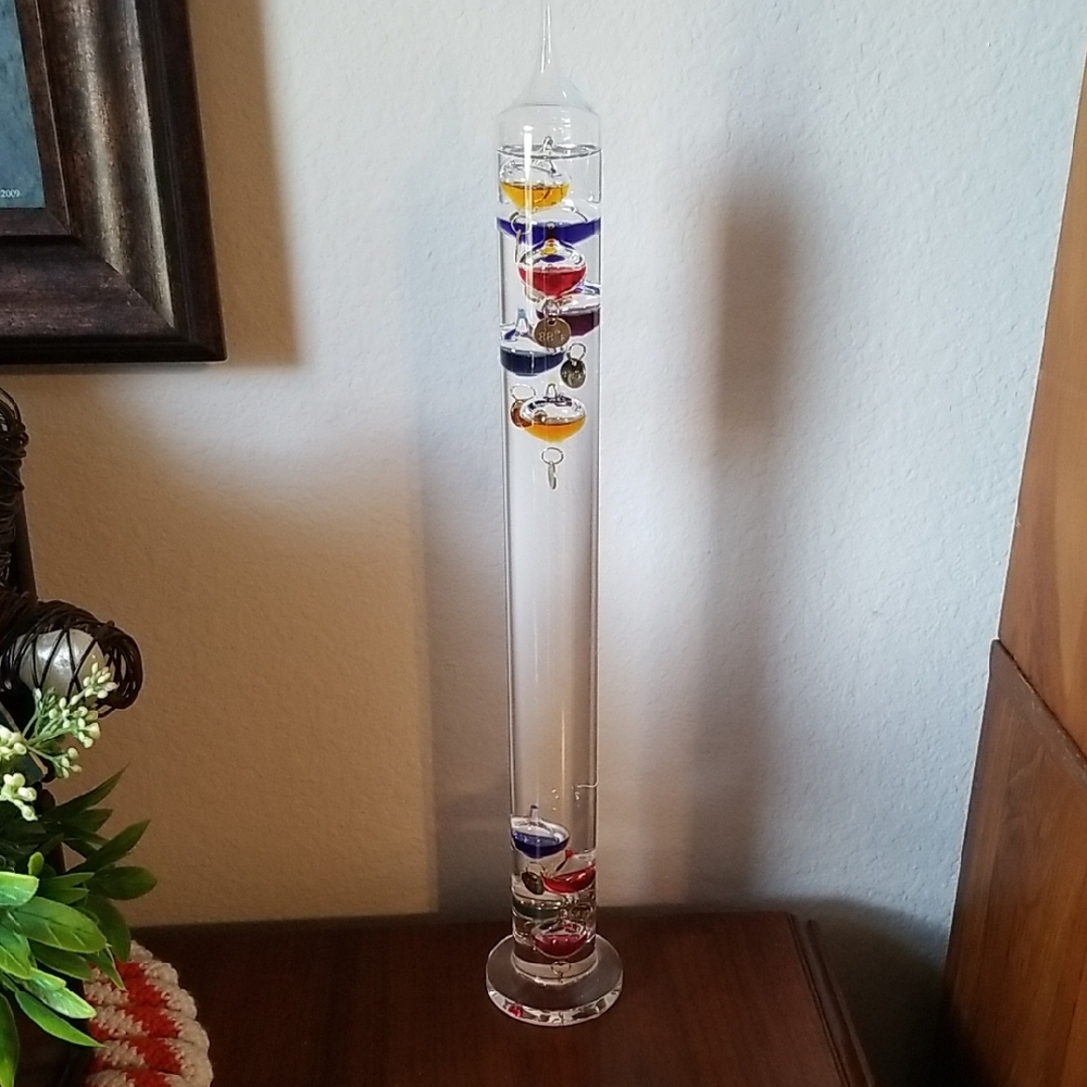 Large Colorful Glass Galileo Thermometer